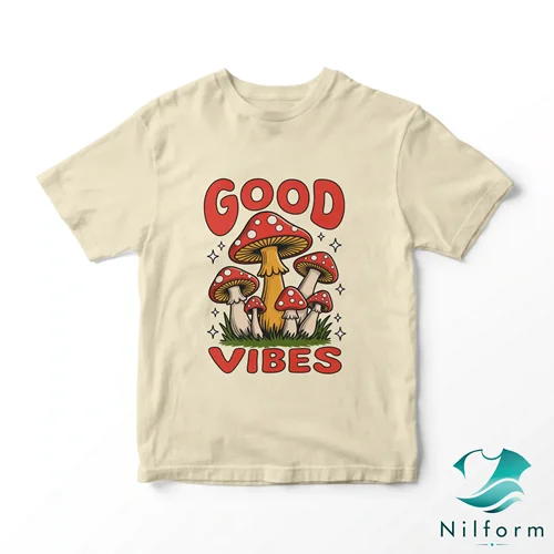 تیشرت باکسی Good vibes نخ پنبه - چاپ عالی | XL, 2XL, 3XL