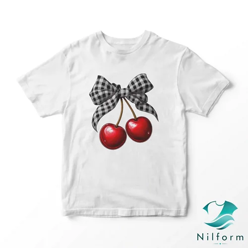 تیشرت پینترستی Classic Cherry Charm نخ پنبه - چاپ عالی | XL, 2XL, 3XL