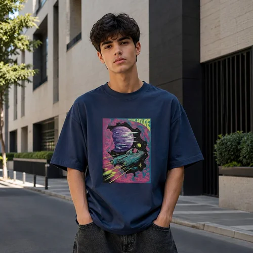 تیشرت وینتیج اسپیس(space) نخ پنبه اعلا | سایز XL تا 3XL