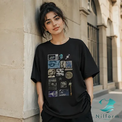 تیشرت باکسی Vintage Art Collage | تیشرت پینترستی سایز XL تا 3XL