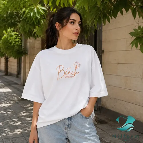 تیشرت باکسی Beach Please | تیشرت نخ پنبه 28 گرم سایز L تا 2XL