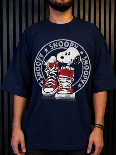 تیشرت فانتزی Snoopy دونخ پنبه سورمه ای