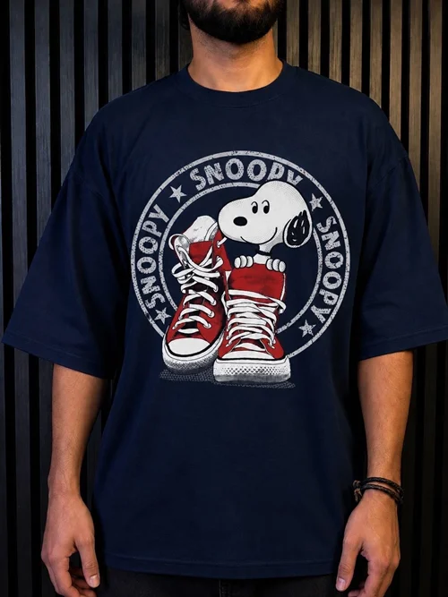 تیشرت فانتزی Snoopy دونخ پنبه سورمه ای