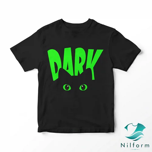 تیشرت فانتزی طرح گربه Dark نخ پنبه - چاپ عالی | XL, 2XL, 3XL