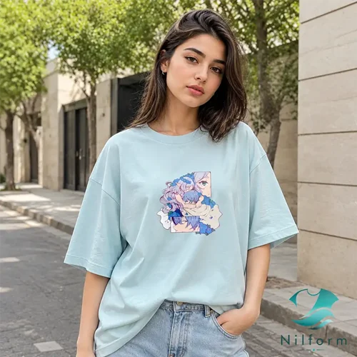 تیشرت باکسی Frieren | تیشرت انیمه‌ای نخ پنبه 28 گرم سایز L تا 2XL