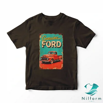 تیشرت کلاسیک و وینتیج Genuine ford نخ پنبه - چاپ عالی | XL, 2XL, 3XL