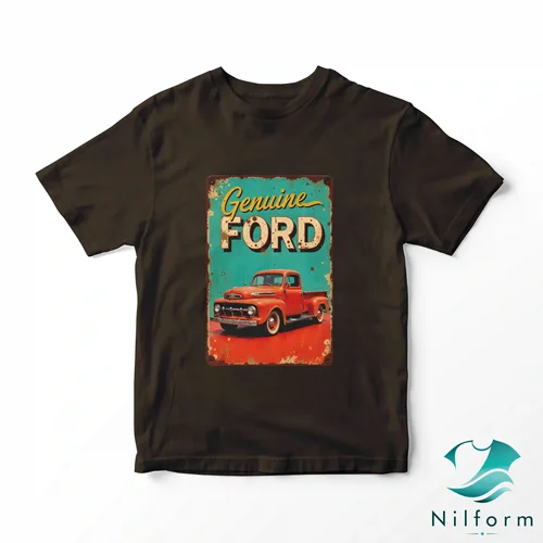 تیشرت کلاسیک و وینتیج Genuine ford نخ پنبه - چاپ عالی | XL, 2XL, 3XL