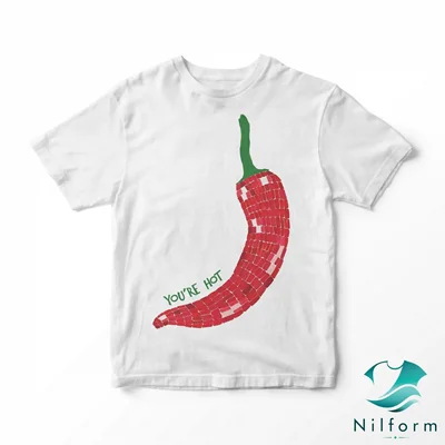 تیشرت پینترستیYOU`RE HOT  نخ پنبه - چاپ عالی | XL, 2XL, 3XL