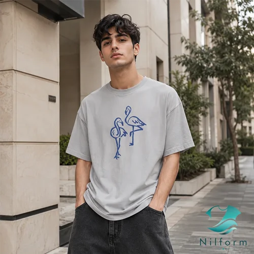 تیشرت مینیمال Flamingo نخ پنبه اعلا | تیشرت ترندی فلامینگو سایز XL تا 3XL