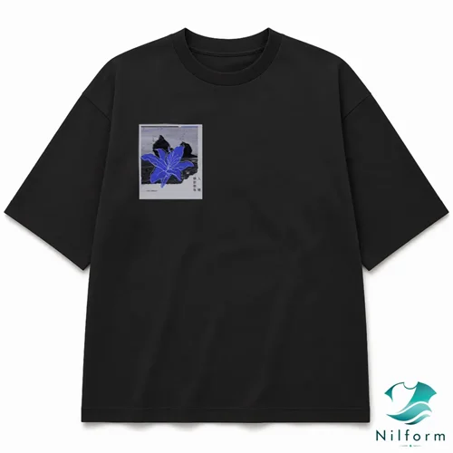 تیشرت باکسی Midnight Lily | تیشرت مینیمال نخ پنبه و دو نخ لاکرا سایز L تا 2XL